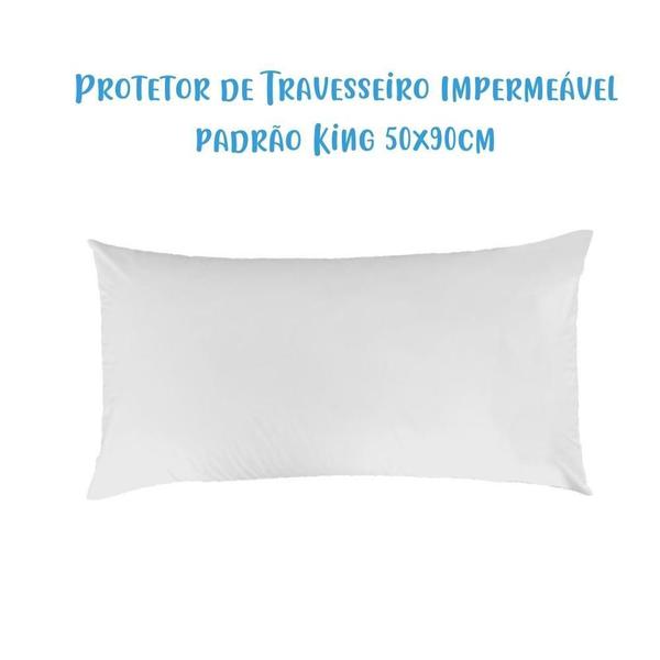 Imagem de Kit 02 Capas Protetoras Impermeáveis para Travesseiro King 50x90cm Arrumadinho Enxovais