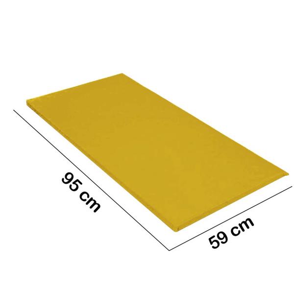 Imagem de Kit 02 Colchonete Slim 95x59cm Solteiro Para Ginástica Academia Escola material sintético Amarelo - Ahz Móveis