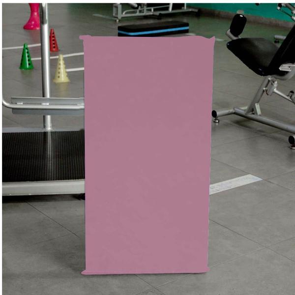 Imagem de Kit 02 Colchonete Slim 95x59cm Solteiro Para Ginástica Academia Escola Suede Rosa Bebê - Ahazzo Móveis