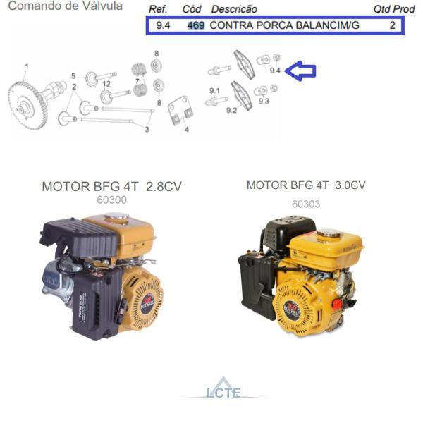 Imagem de Kit 02 Contra Porca Balancim M6x0.75mm Motor 6.5/7.0/8.0cv