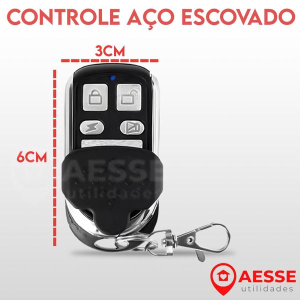 Imagem de Kit 02 Controle Remoto Portão Eletrônico Aço Inox 433mhz PPA Garen AGL