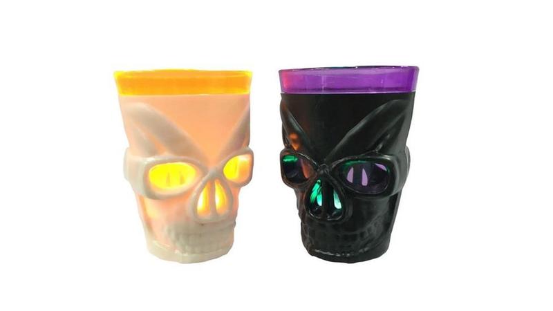 Imagem de Kit 02 Copos Led e 04 Copos Dose Shot Caveira Halloween