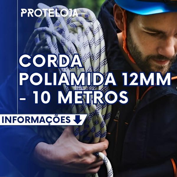 Imagem de Kit 02 Corda Poliamida 12mm Nr18 trava quedas Trabalho em Altura 10 Metros