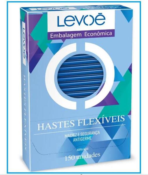 Imagem de Kit 02 Cotonete Hastes Flexíveis 150un  Levoe