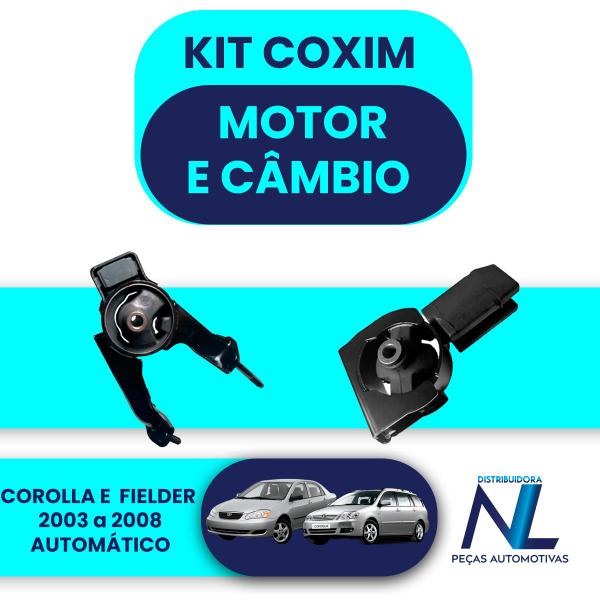 Imagem de Kit 02 Coxim Motor Cambio Corolla Fielder 2003 a 2008 Automa