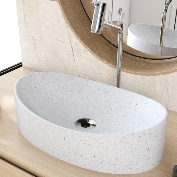 Imagem de Kit 02 Cubas de Apoio Canoa Para Banheiro Lavabo C01 BC47W Branco Granit - Lyam