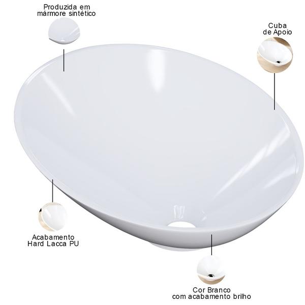 Imagem de Kit 02 Cubas de Apoio Meia Lua Para Banheiro Lavabo C01 BM38W Branco - Lyam