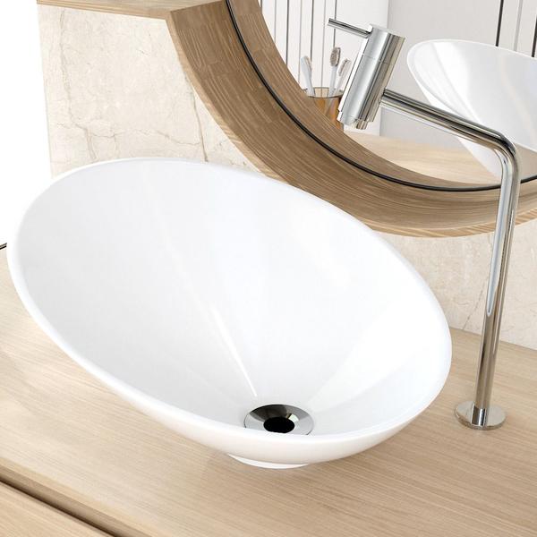 Imagem de Kit 02 Cubas de Apoio Meia Lua Para Banheiro Lavabo C01 BM38W Branco - Lyam