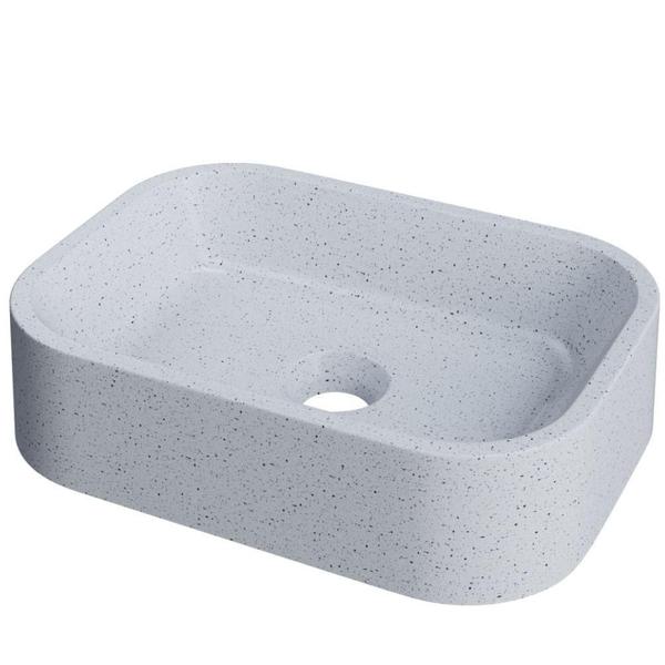 Imagem de Kit 02 Cubas de Apoio Retangular Para Banheiro Lavabo C01 BR37W Branco Granit Matte  - Lyam