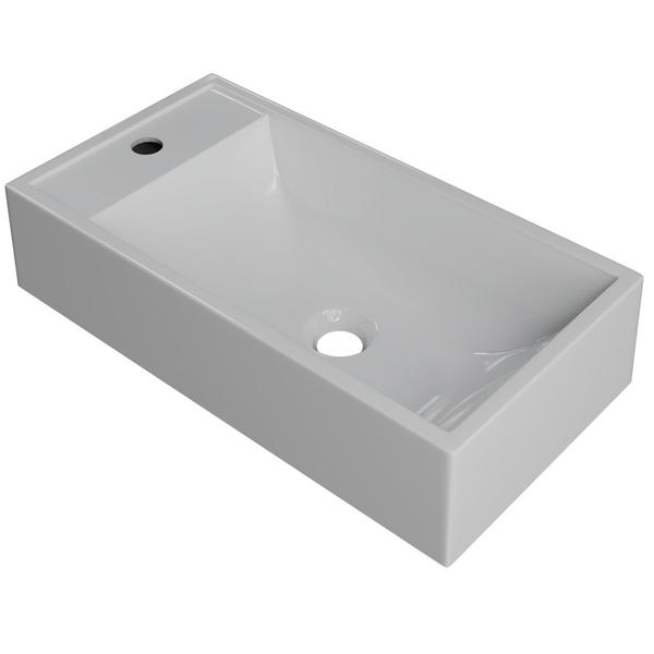 Imagem de Kit 02 Cubas de Apoio Retangular Para Banheiro Lavabo Roma C01 RL545W Branco - Lyam