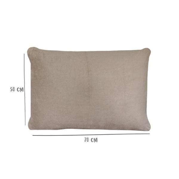 Imagem de Kit 02 Fronhas 50cm x 70cm Plush Microfibra Fleece Bege Arrumadinho Enxovais