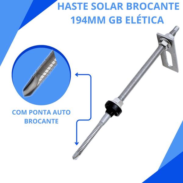 Imagem de Kit 02 haste Brocante 194mm com Chapa Reta e parafuso inox