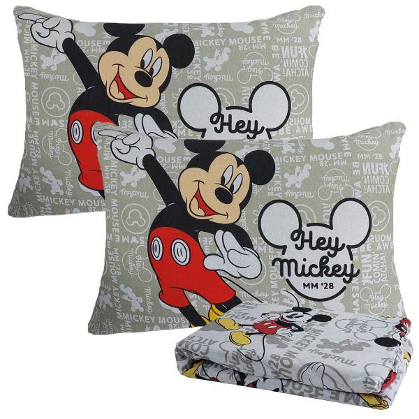 Imagem de Kit 02 Jogos De Lençol Cama Casal Disney 3 Peças Infantil Mickey E Minnie Portallar