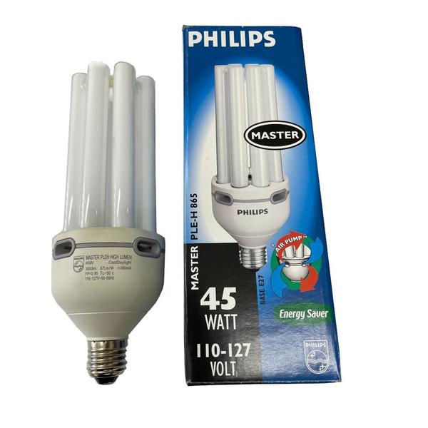 Imagem de Kit 02 lampada fluorescente compacta 45w 865 127v e27 4u philips