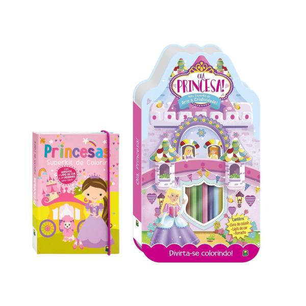 Imagem de Kit 02 Livros - Princesas - Meu Superkit De Colorir C/ Lápis E Borracha - Todolivro