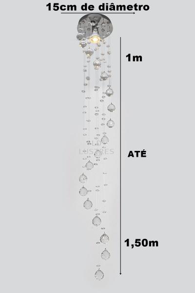 Imagem de Kit 02 Lustre Em Cristais Para Quarto Lavabo Com Até 1,50m