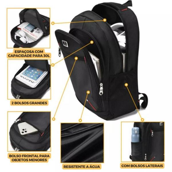 Imagem de Kit 02 Mochila Escolar Bolsa Resistente Masculino Feminino