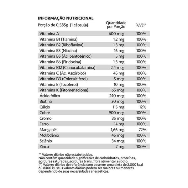 Imagem de Kit 02 Nutricaps A A Z Polivitaminico 60 Capsulas Maxinutri