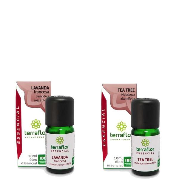 Kit 02 Óleos Essenciais De Lavanda E Tea Tree Terraflor - Terra Flor Aromateria Imagem de Kit 02 Óleos Essenciais De Lavanda E Tea Tree Terraflor