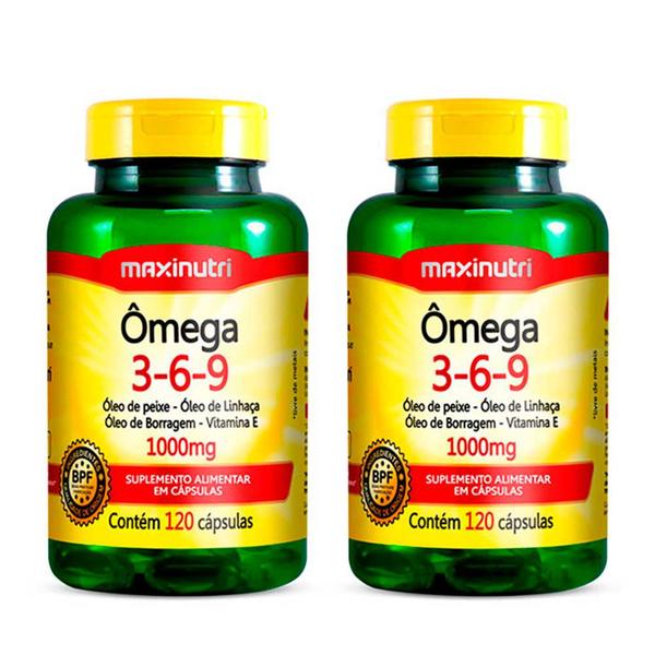 Imagem de Kit 02 Ômega 3-6-9 1000mg 120 Capsulas Maxinutri