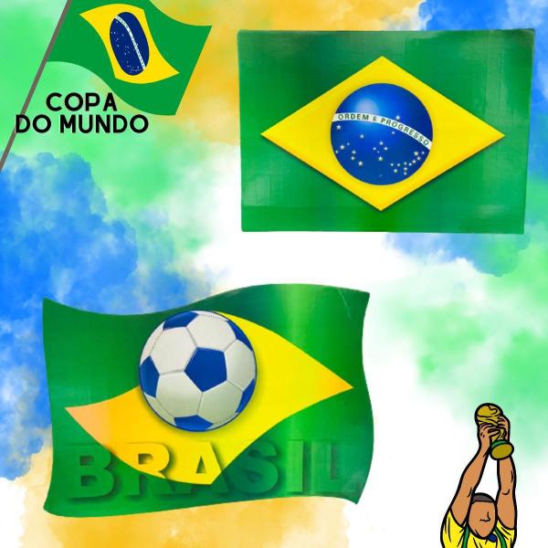 Imagem de Kit 02 Painel Mural Bandeira Brasil Futebol Copa Do Mundo