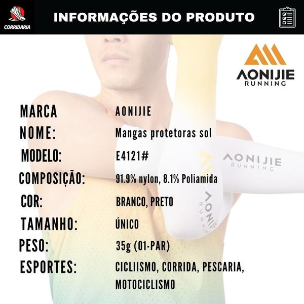 Imagem de Kit 02 PARES Manguito AONIJIE E4121 c/ Buraco do Polegar - (Preto/Branco c/ Amarelo)