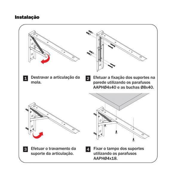 Imagem de Kit 02 Pares Mão Francesa Dobrável Reforçada Prateleira 30cm