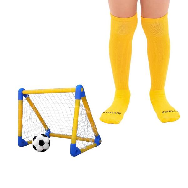 Imagem de Kit 02 Pares Meião Futebol Infantil Juvenil Bebe Cano Longo Em Cores Sortidas Atoalhado Em Algodão