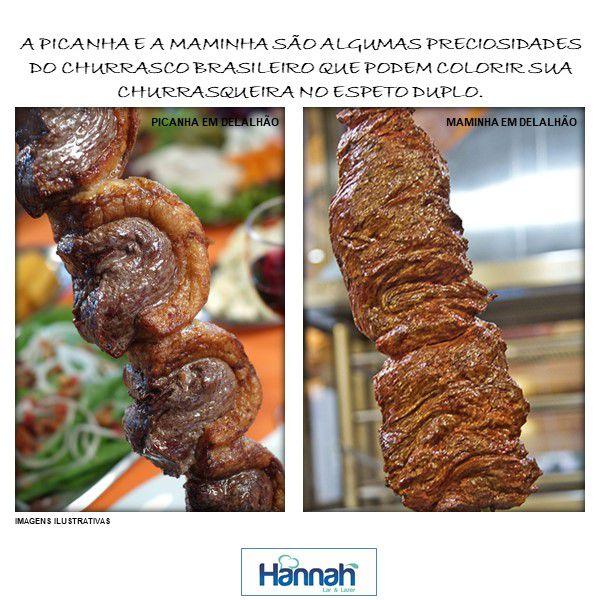 Imagem de Kit 02 Peças Espeto Churrasco Alumínio Duplo  75 Cm Cabo Em Madeira Revestido 