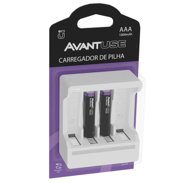 Imagem de Kit 02 Pilhas Recarregáveis Aaa + Carregador 1000mah-Avant