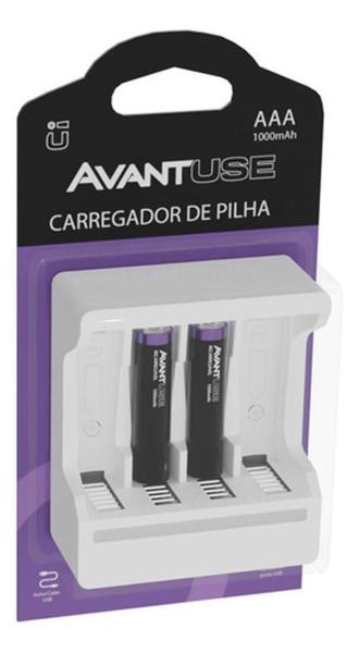 Imagem de Kit 02 Pilhas Recarregáveis Aaa + Carregador 1000Mah - Avant