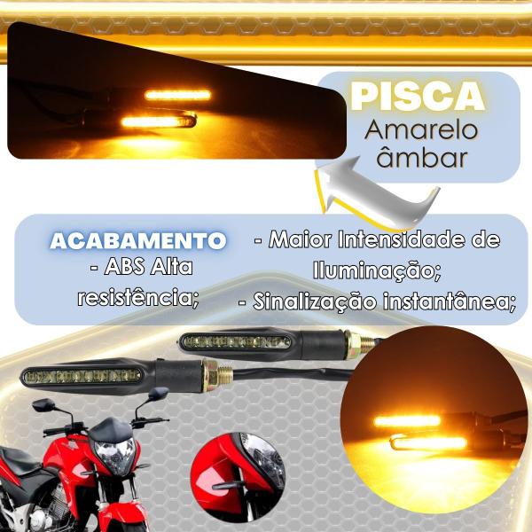 Imagem de Kit 02 Piscas Slim Moto Seta Led Universal Sequencial