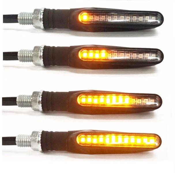 Imagem de Kit 02 Piscas Slim Moto Seta Led Universal Sequencial