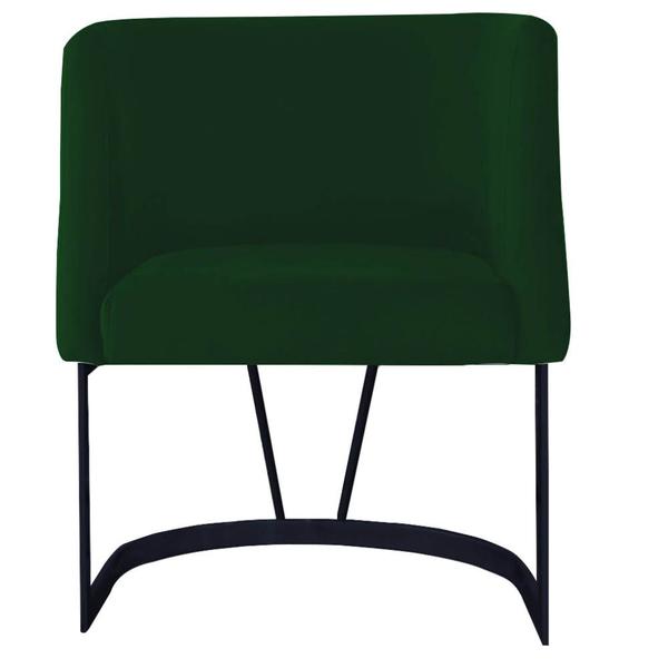 Imagem de Kit 02 Poltrona Cadeira Aurora Luxo Confort Industrial Ferro Preto Suede Verde Escuro - Ahz Móveis