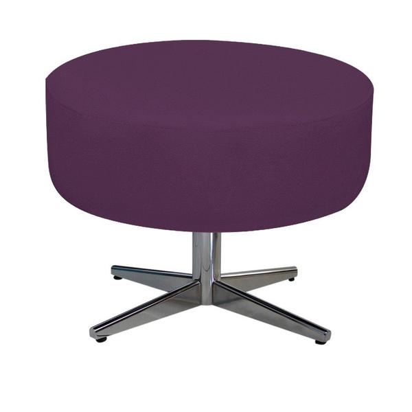 Imagem de Kit 02 Poltrona Cadeira Decorativa Arenzza e 02 Puff Sofia Base Giratória de Metal Suede Roxo - DAMAFFÊ MÓVEIS