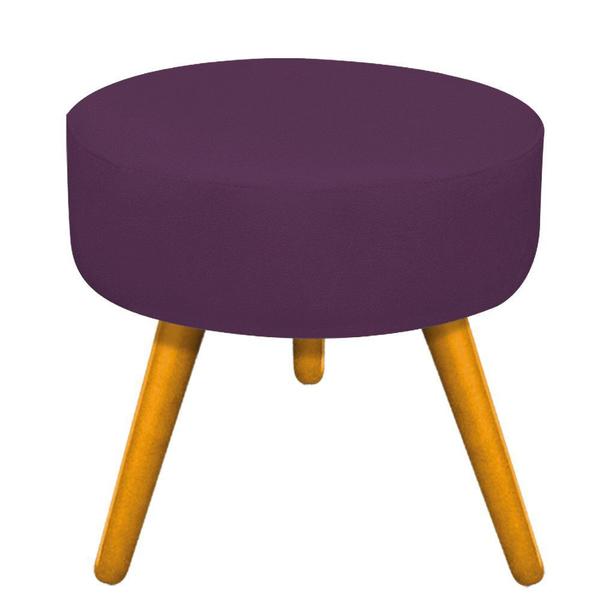 Imagem de Kit 02 Poltrona Cadeira Decorativa Arenzza e 02 Puff Sofia Palito Mel Suede Roxo - KDAcanto Móveis