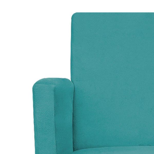 Imagem de kit 02 Poltrona Cadeira Decorativa Arenzza Palito Mel Suede Azul Turquesa - DAMAFFÊ MÓVEIS