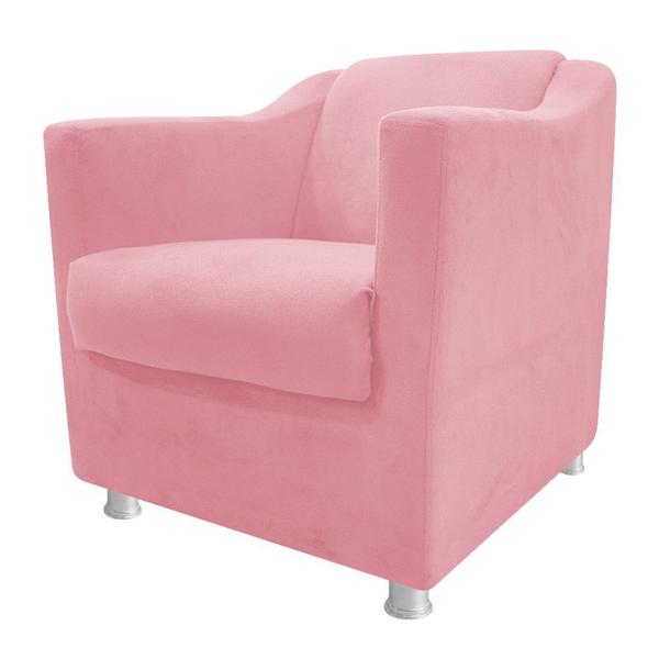 Imagem de kit 02 Poltrona Cadeira Decorativas Babel Suede Rosa Bebê - KDAcanto Móveis