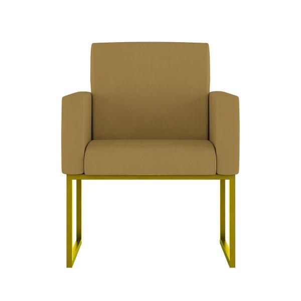 Imagem de Kit 02 Poltrona Decorativa Base Ferro Dourado Sala Recepção