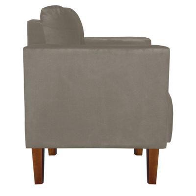 Imagem de Kit 02 Poltrona Decorativa Lívia para Sala e Recepção Suede Marrom Rato - D'Rossi