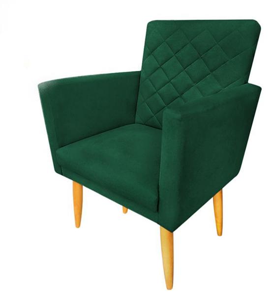 Imagem de Kit 02 Poltrona Decorativa Maitê Suede Verde para escritório