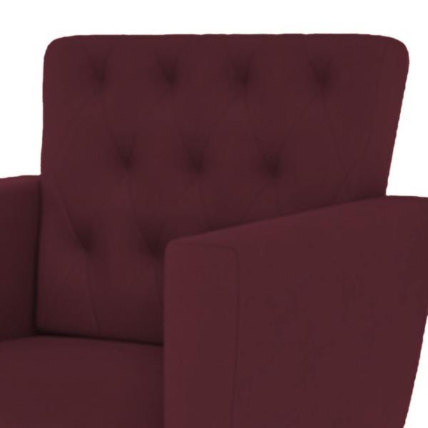 Imagem de Kit 02 Poltrona Decorativa Pés Palito Nina Encosto Estilo Capitonê Bordo