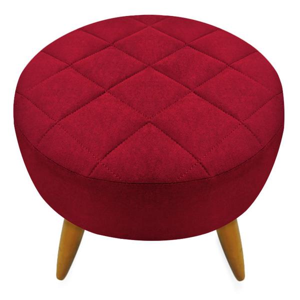 Imagem de Kit 02 Poltrona Decorativa+ Puff Maitê Vermelho para leitura - 2M Decor