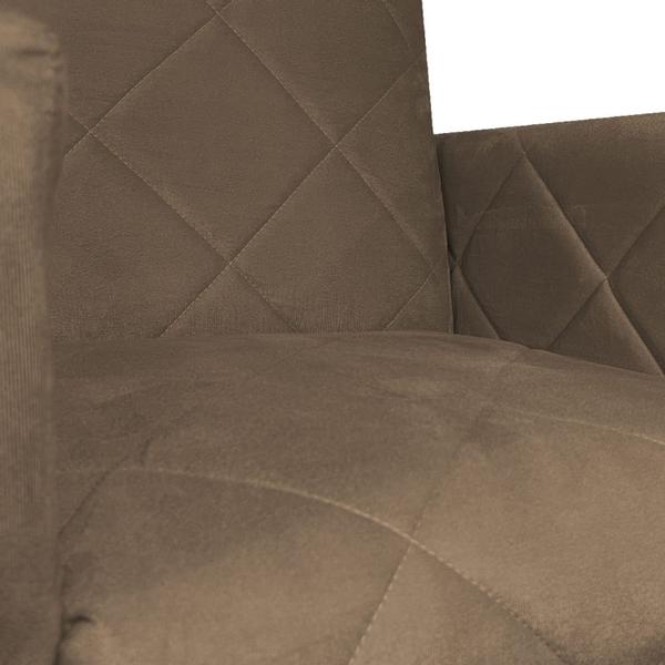 Imagem de Kit 02 Poltrona Decorativa Recepção Klara Base Dourada Suede