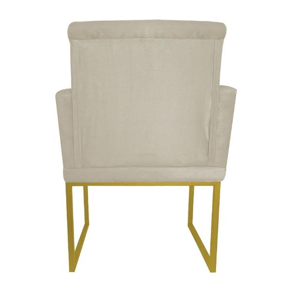 Imagem de Kit 02 Poltrona Decorativa Recepção Klara Base Dourada Suede