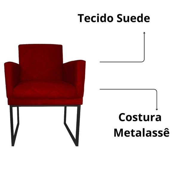 Imagem de Kit 02 Poltrona Decorativa Recepção Klara Base Preta Suede