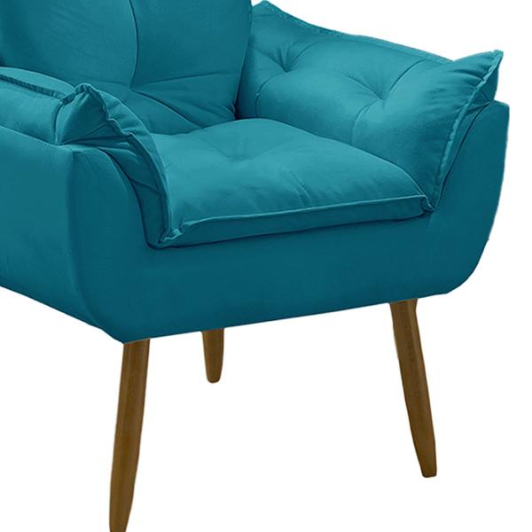 Imagem de Kit 02 Poltrona Opala decorativa pés palito azul turquesa