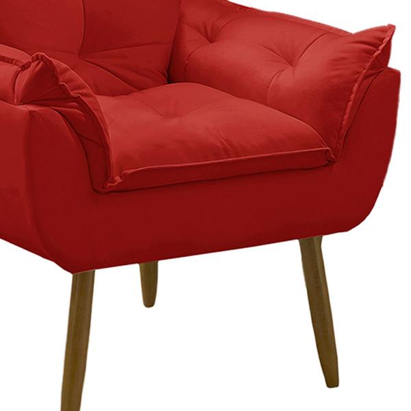 Imagem de Kit 02 Poltrona Opala decorativa pés palito vermelho