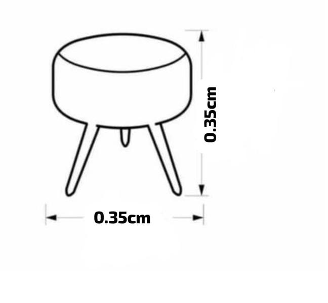 Imagem de Kit 02 poltronas + 02 puf redondo dany suede cinza claro pandora decor