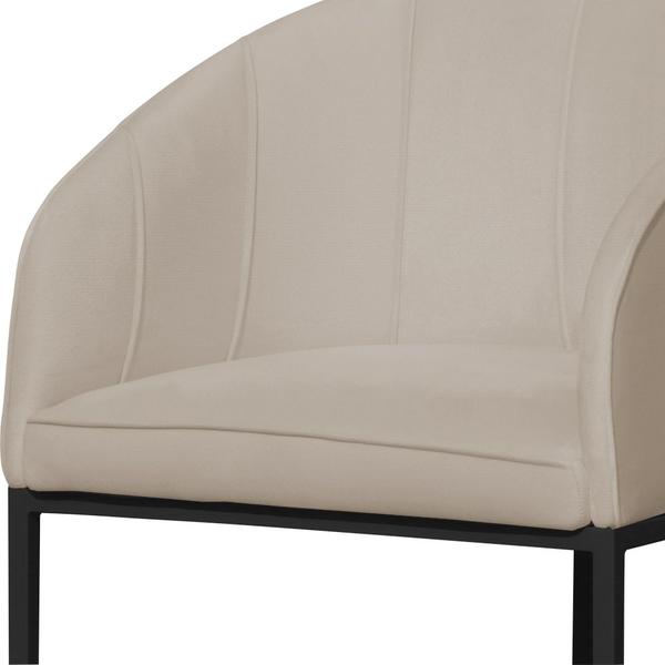 Imagem de Kit 02 Poltronas Banqueta Estofada Mia Suede Base Metal Preta - Estopar